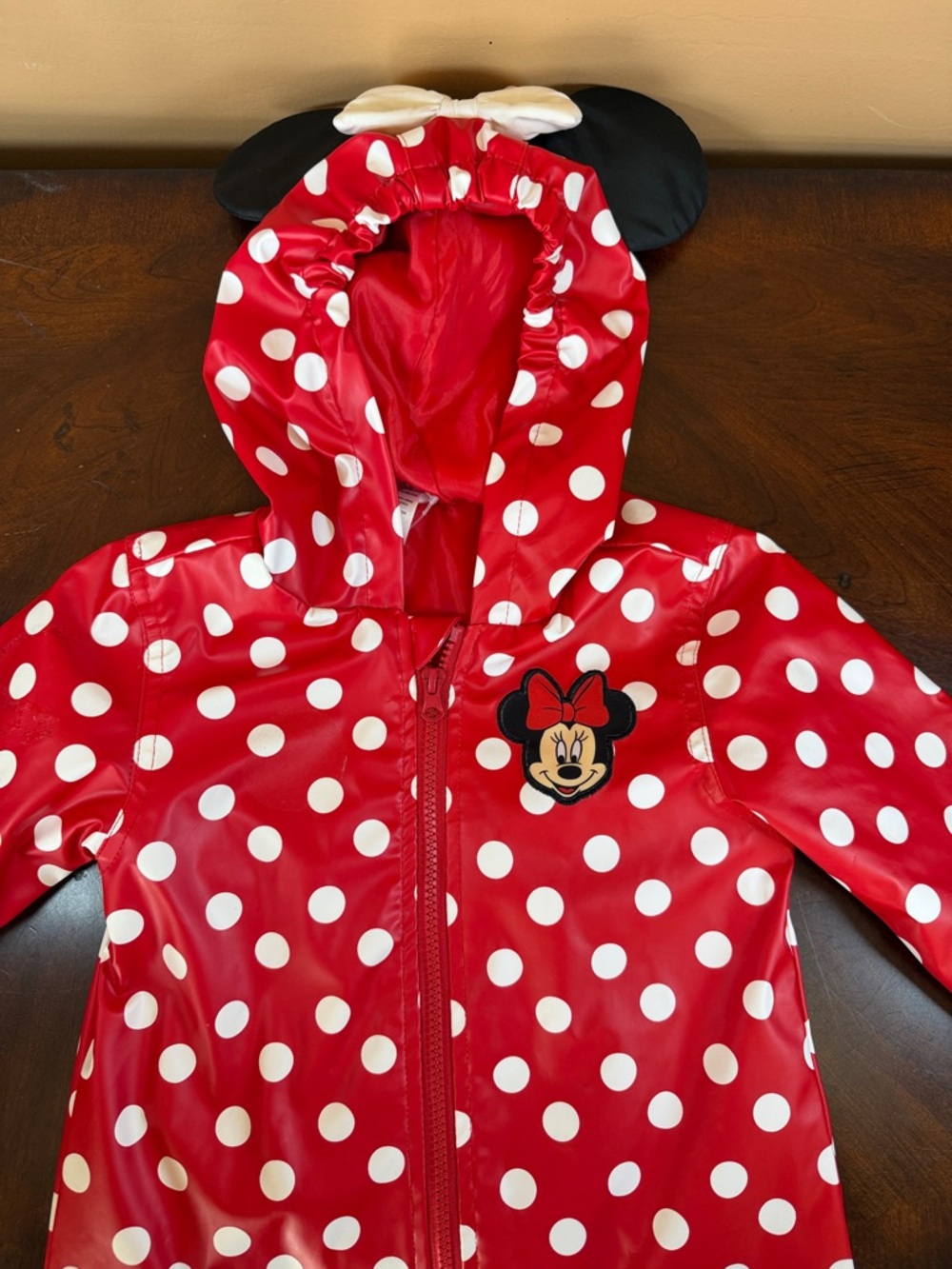 Minnie Mouse Red‎ Polka Dot Raincoat with Ears